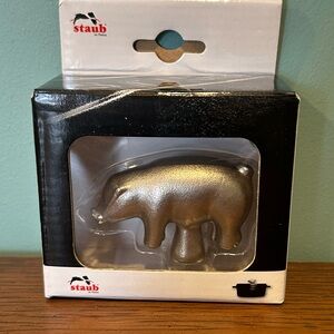 🔥🆕🔥 Staub Decorative Pig Knob - Solid Stainless Steel for Cocotte